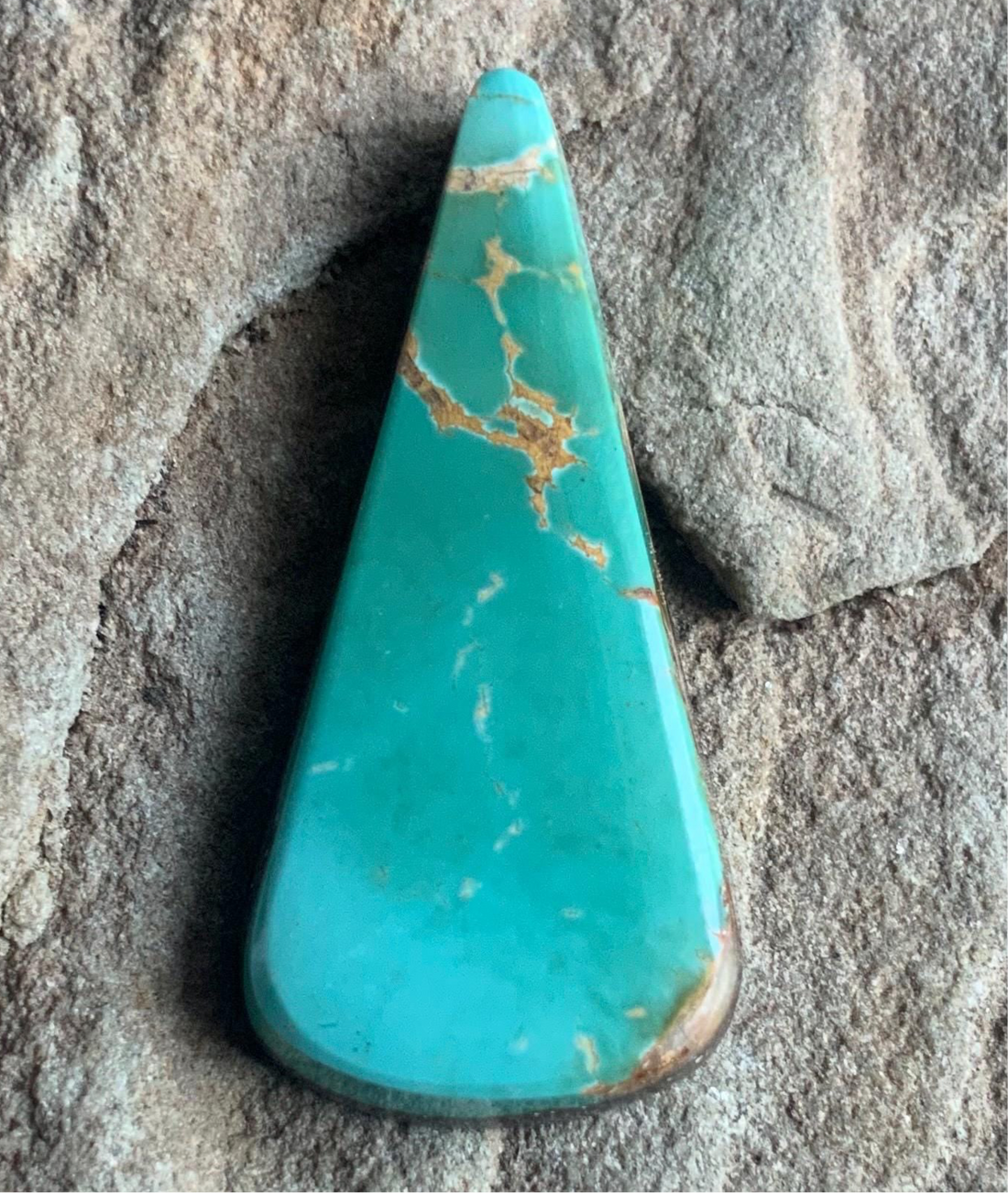 Royston Turquoise Green Elongated Triangle Cabochon #R76