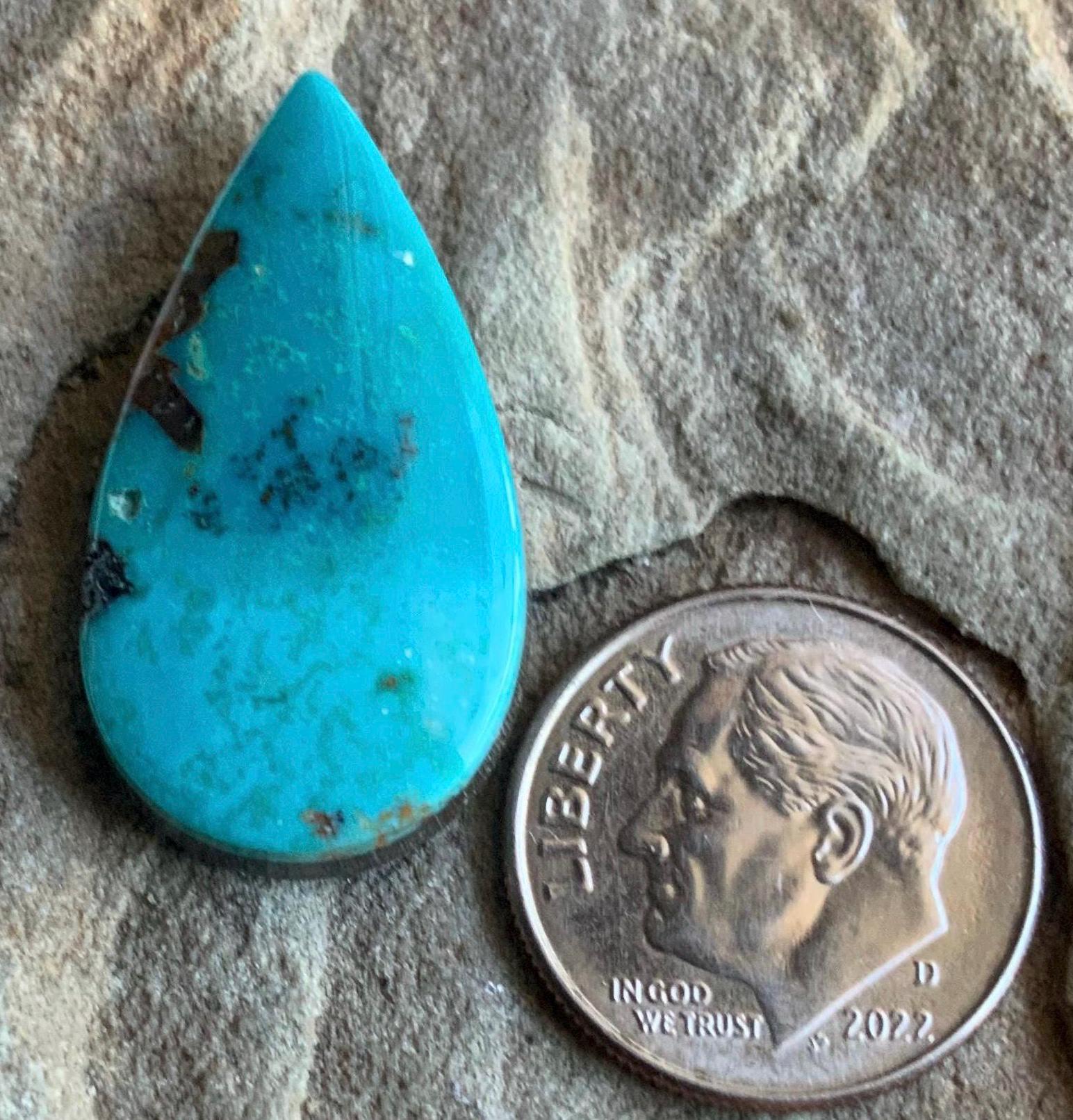Beautiful Natural Blue Sierra Nevada Teardrop Turquoise Cabochon
