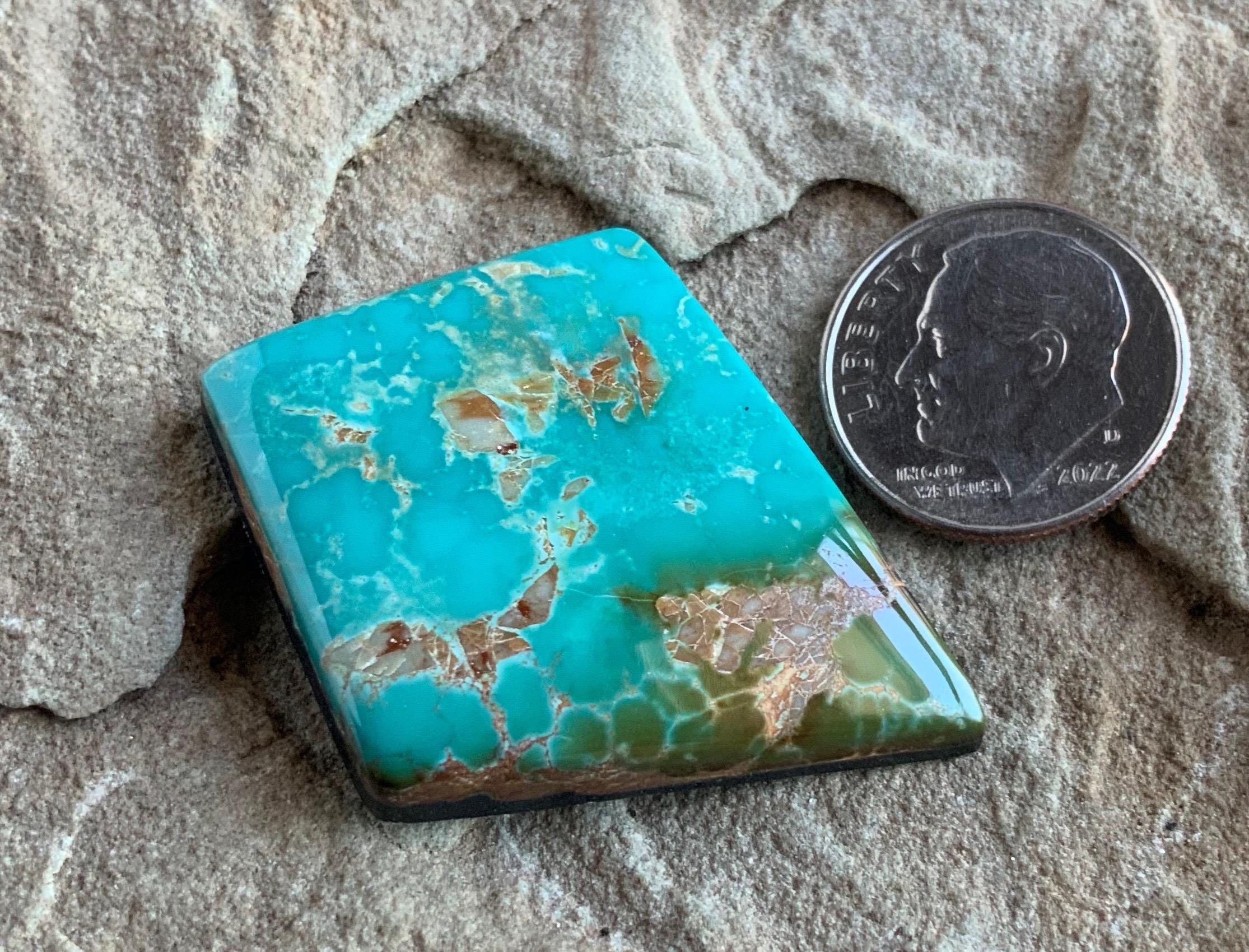 High Grade Natural Royston Polychrome Turquoise Cabochon #R2
