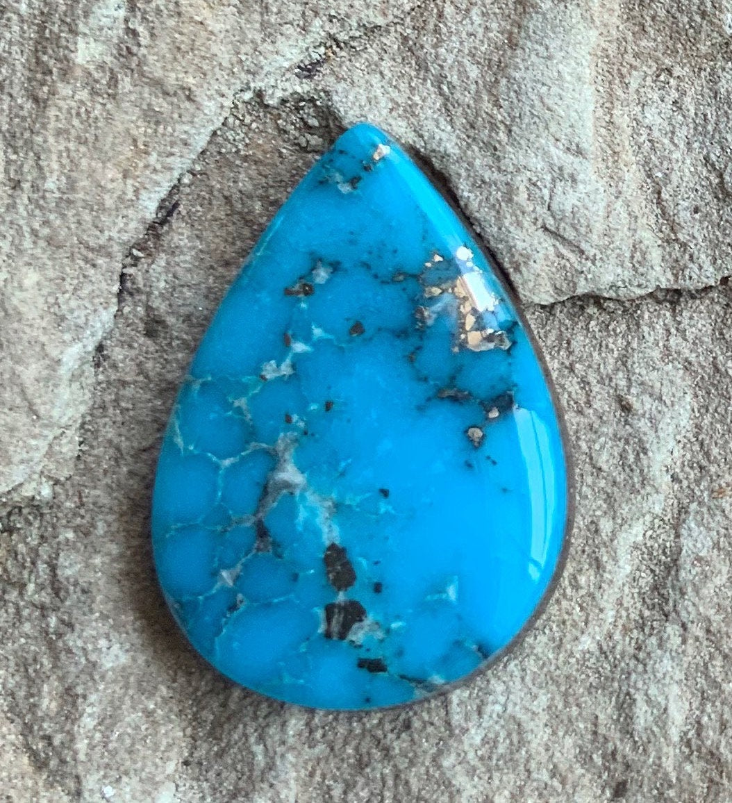 Ithaca Peak Turquoise High Grade Teardrop Cabochon #IP112