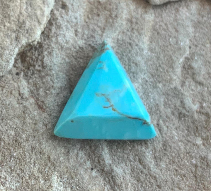 Blue Morenci Turquoise Triangular Faceted Cabochon