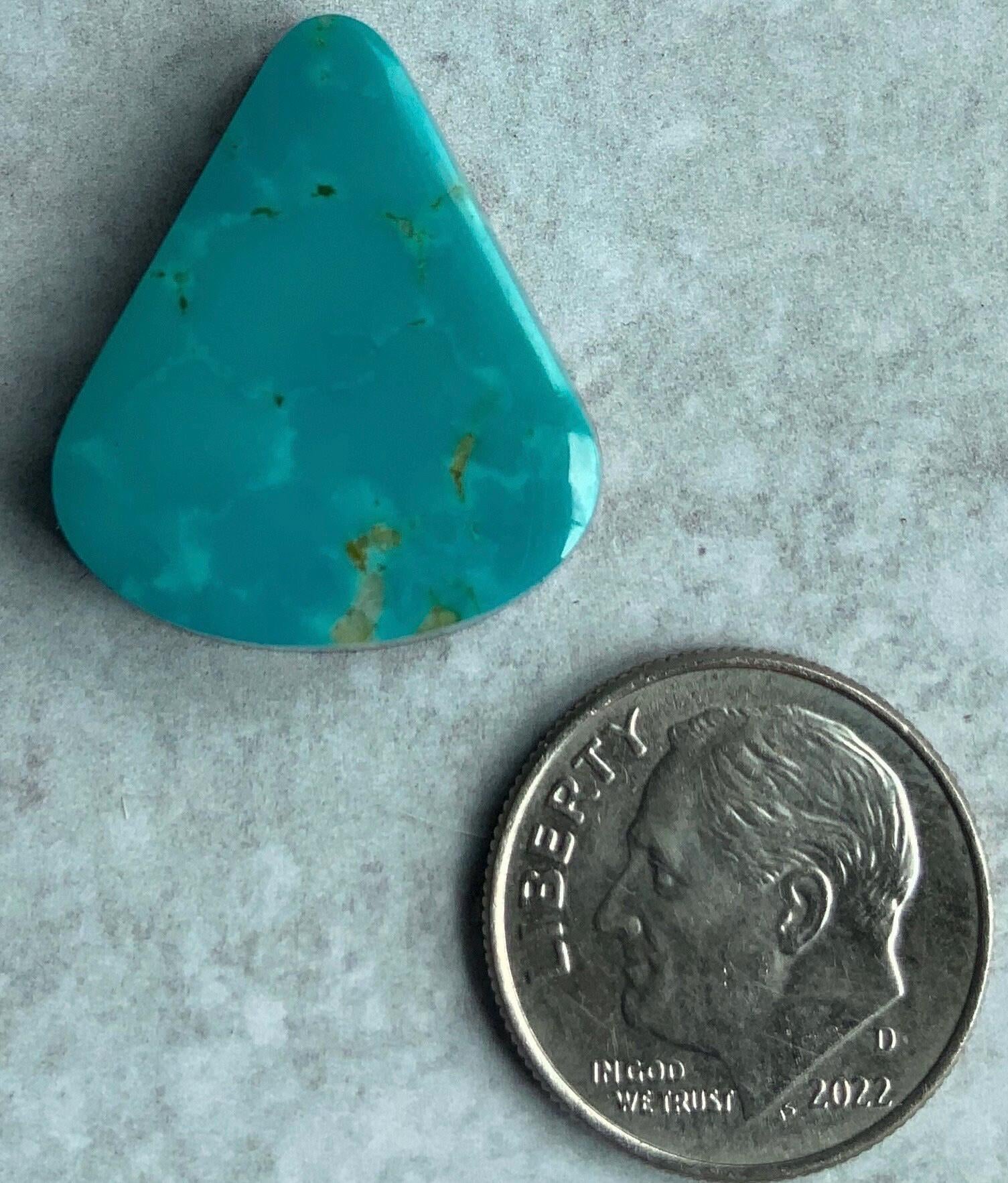Beautiful Blue Royston Turquoise Triangular Cabochon or Polished Stone Cab