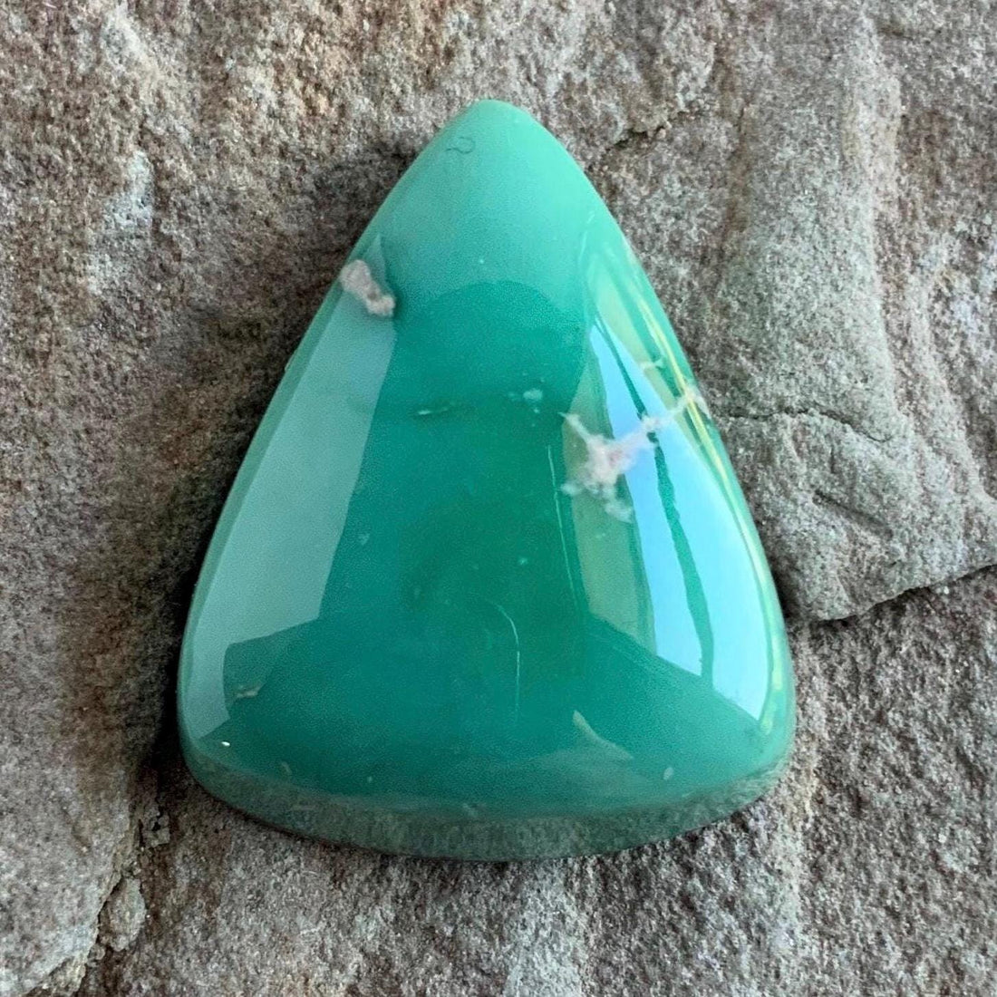 Gorgeous Natural Broken Arrow Variscite Thick Cut Triangle Cabochon