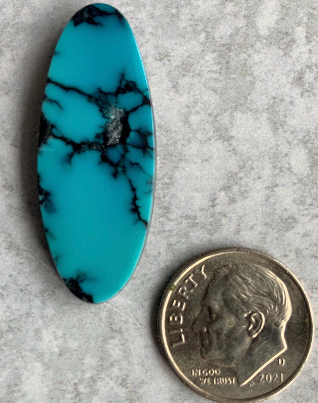 Gorgeous High Grade Cloud Mountain Turquoise Long Oval Blue Cabochon