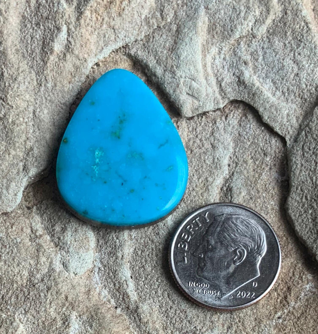 Bright Blue Turquoise Mountain Turquoise Teardrop Cabochon