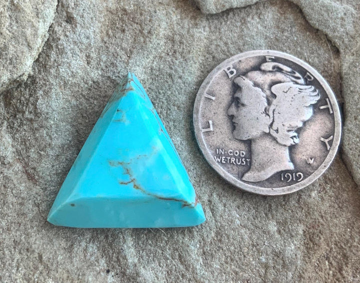 Blue Morenci Turquoise Triangular Faceted Cabochon