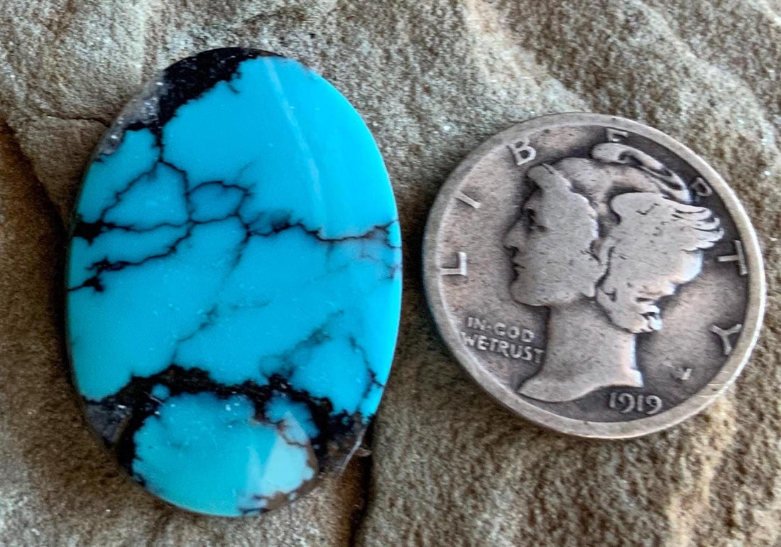 Beautiful High Grade Cloud Mountain Turquoise Oval Blue Cabochon