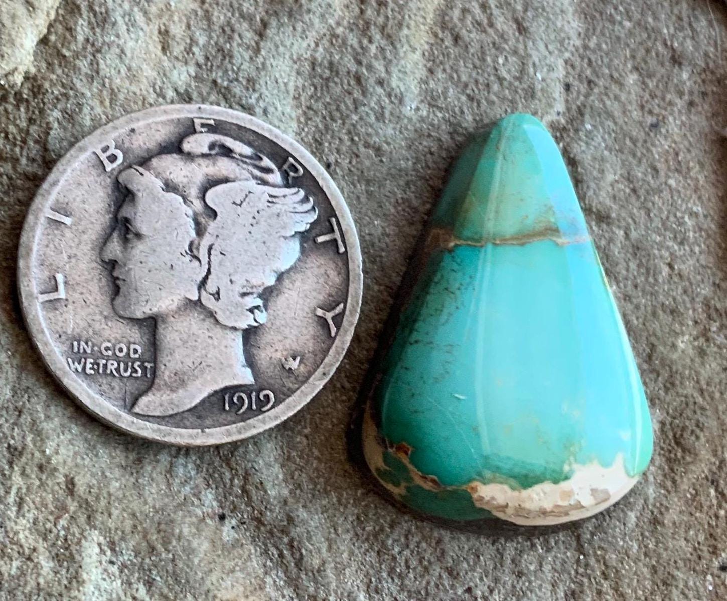 Beautiful Colored Royston Turquoise Triangle Cabochon #211