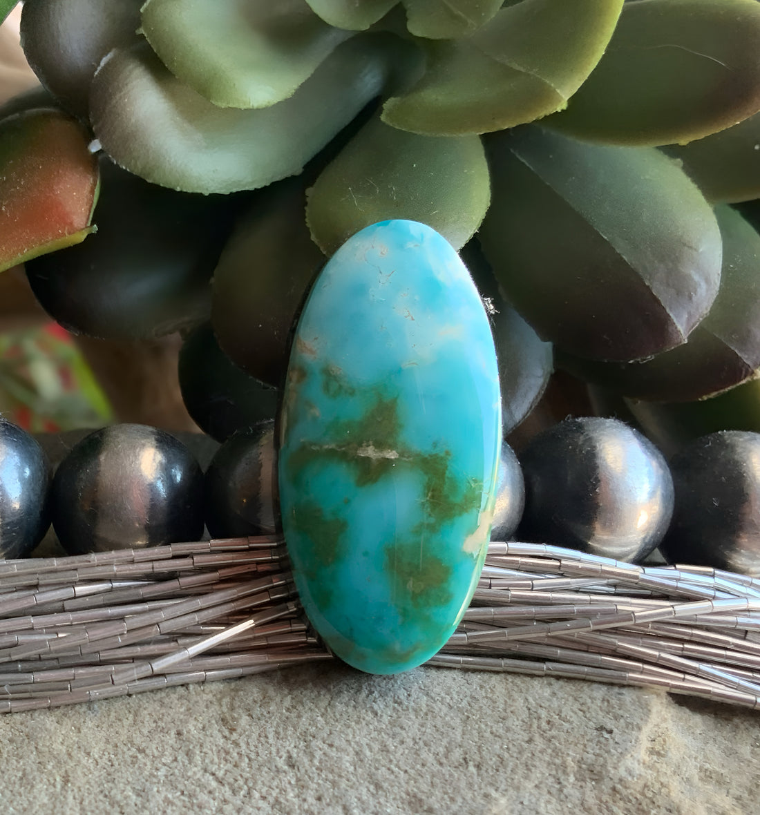 Royston Turquoise Polychrome Oval Cabochon: Nevada Gemstone