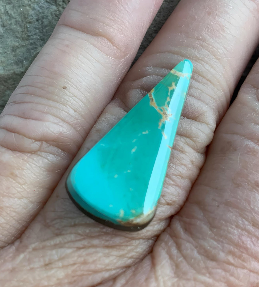 Royston Turquoise Green Elongated Triangle Cabochon #R76