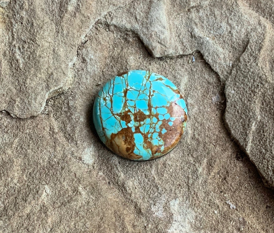 Beautiful Blue Number 8 Turquoise Round Cabochon