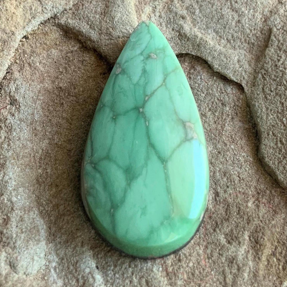 Natural Broken Arrow Variscite Teardrop Cabochon