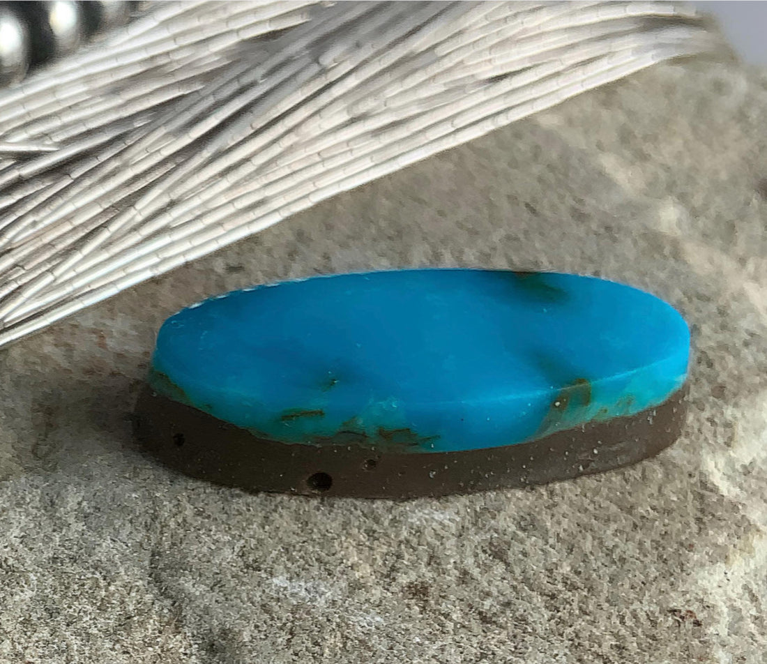 Turquoise Mountain Turquoise Oval Cabochon -Arizona Gemstone #TM118