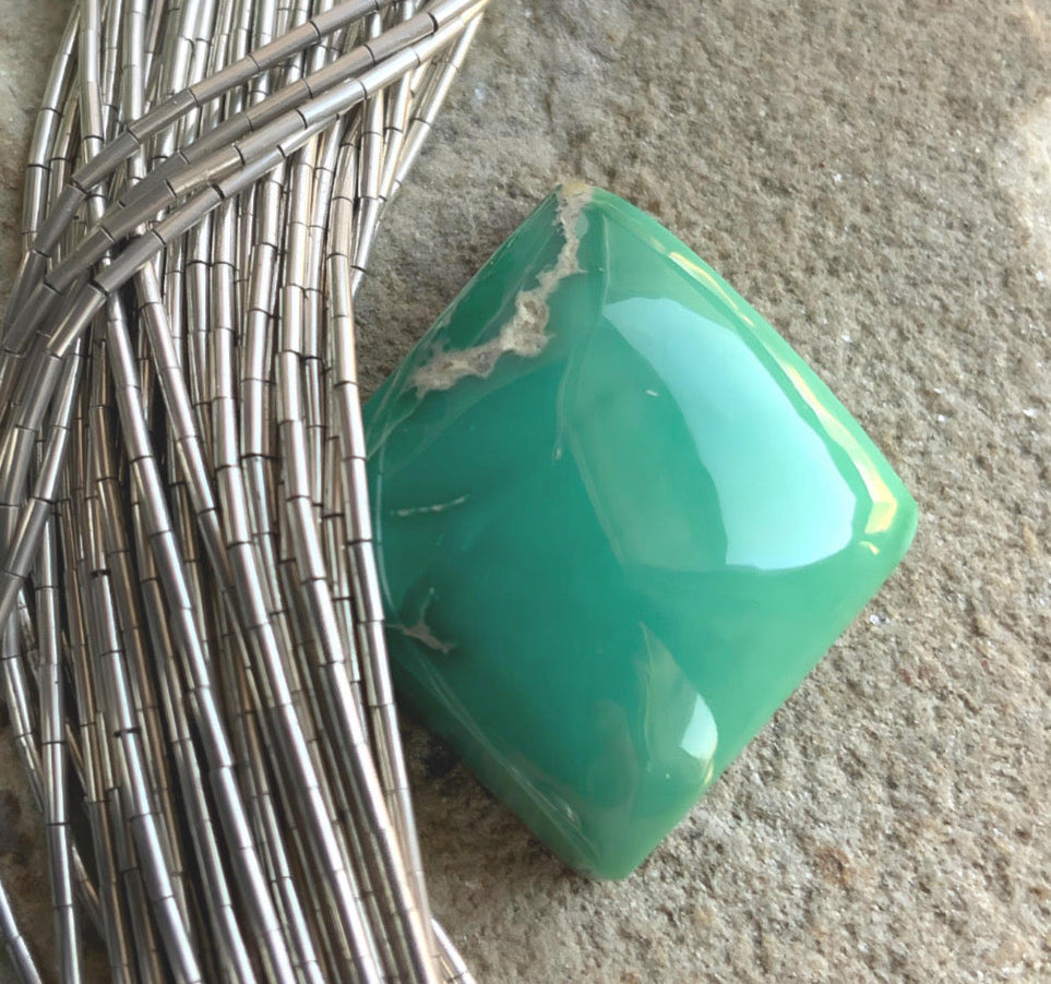 Natural Broken Arrow Varascite Thick Cut Cabochon