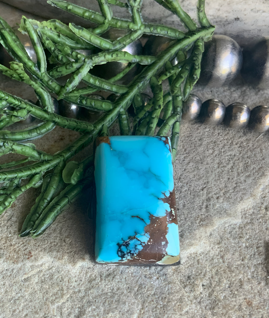 Natural Sierra Nevada Turquoise Rectangular Cabochon