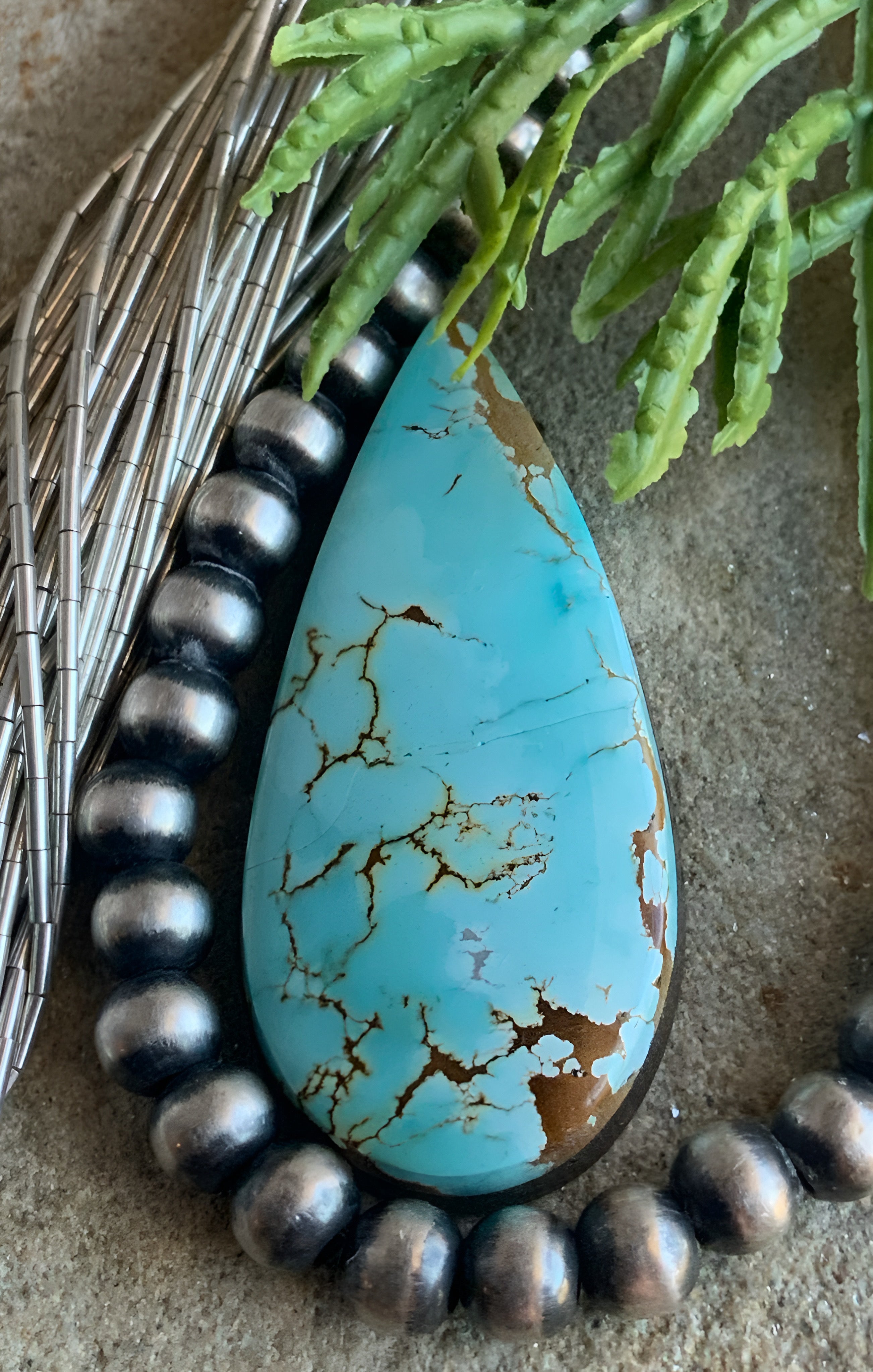 Natural Sierra Nevada Turquoise Teardrop-Nevada Gemstone