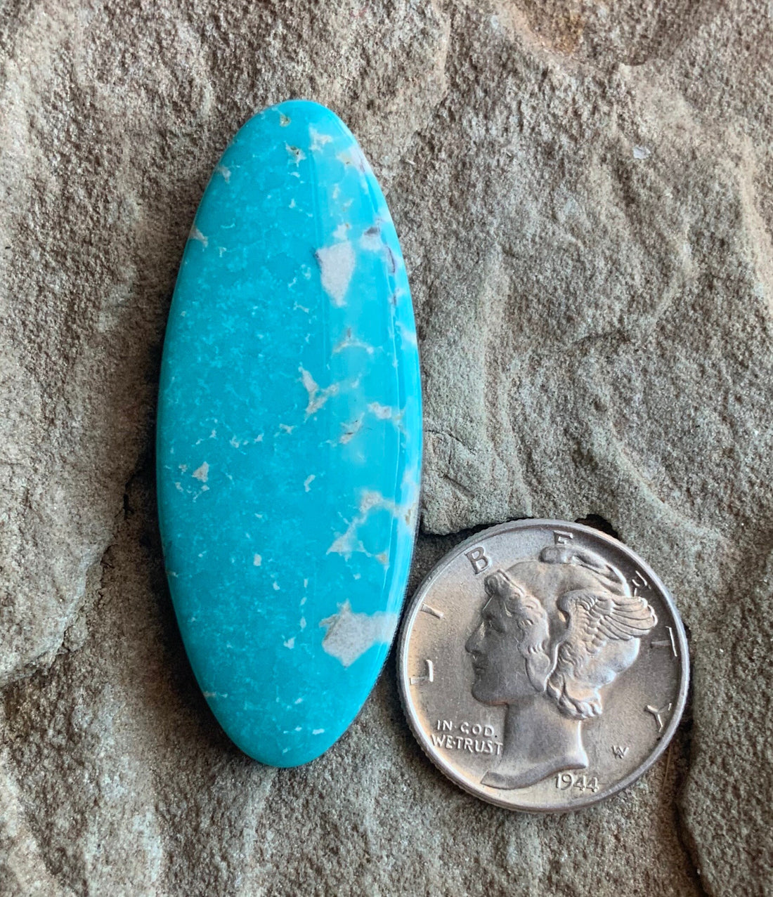 Gorgeous Blue Fox Turquoise Long Oval Cabochon
