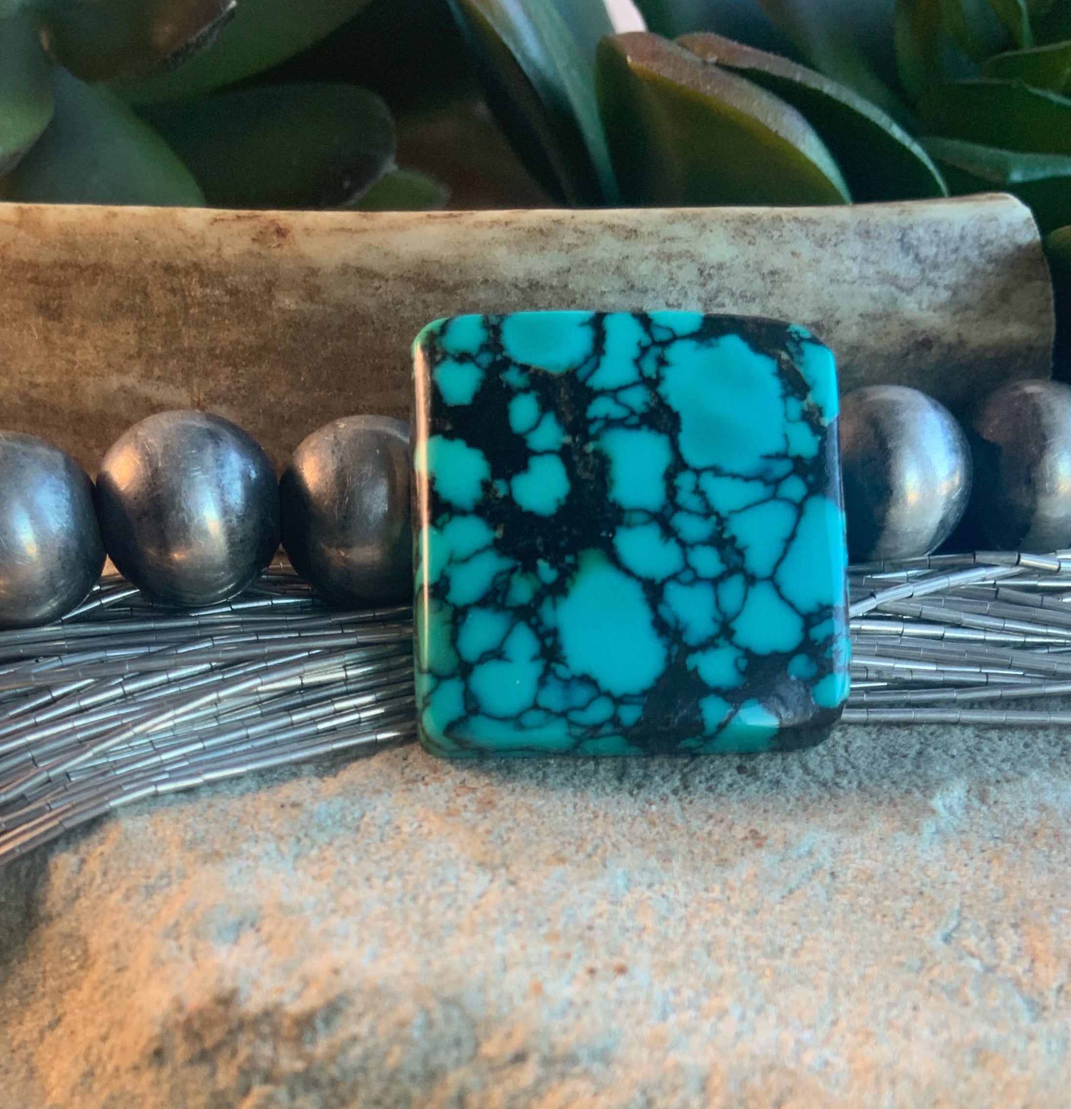 Bao Canyon Turquoise Square Gemstone #BC155
