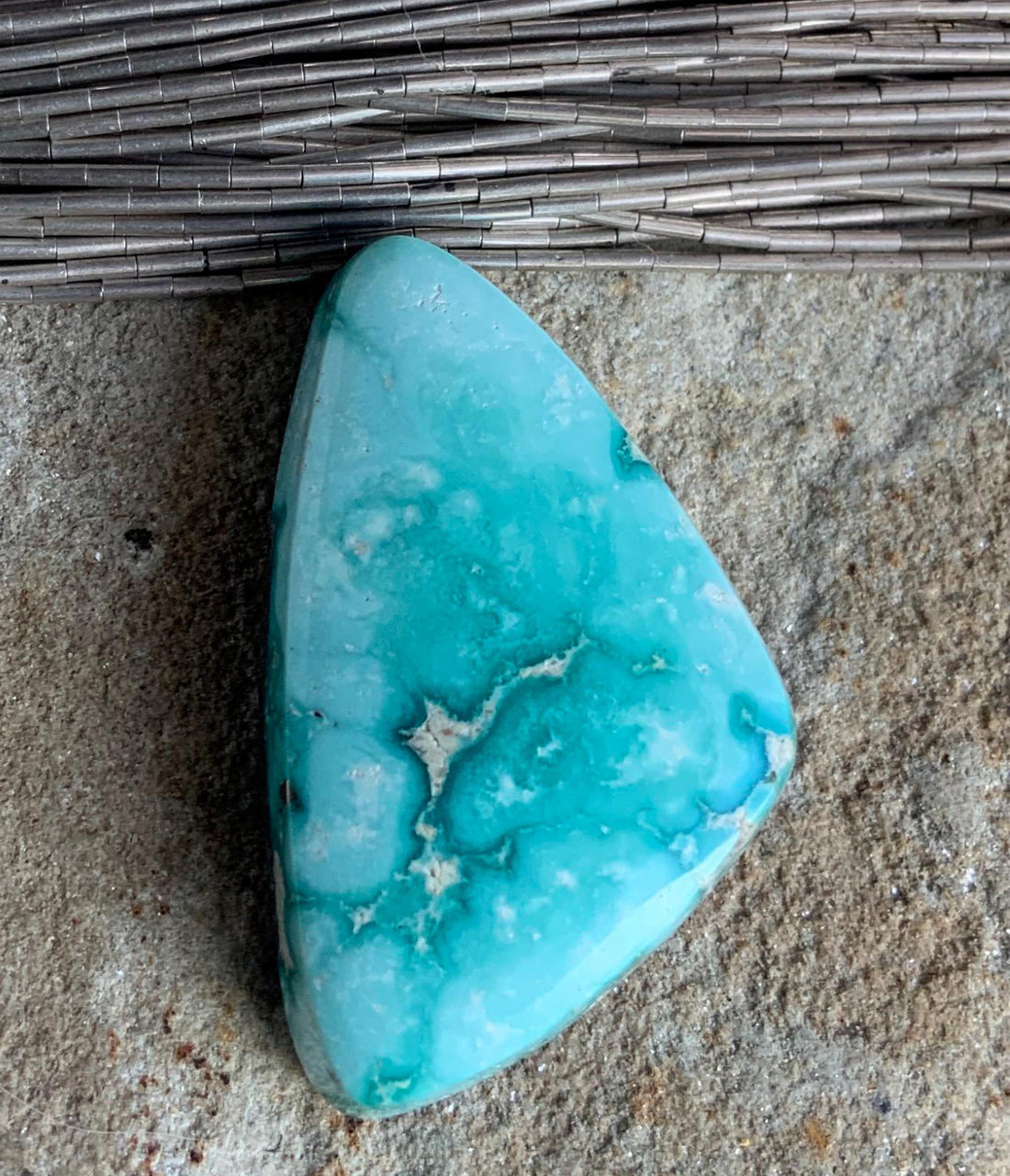 Whitewater Turquoise Gemstone with Silver Pyrite