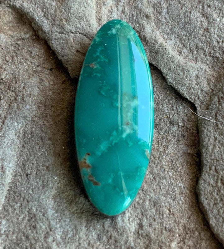 Turquoise Mountain Green Long Oval Turquoise Cabochon