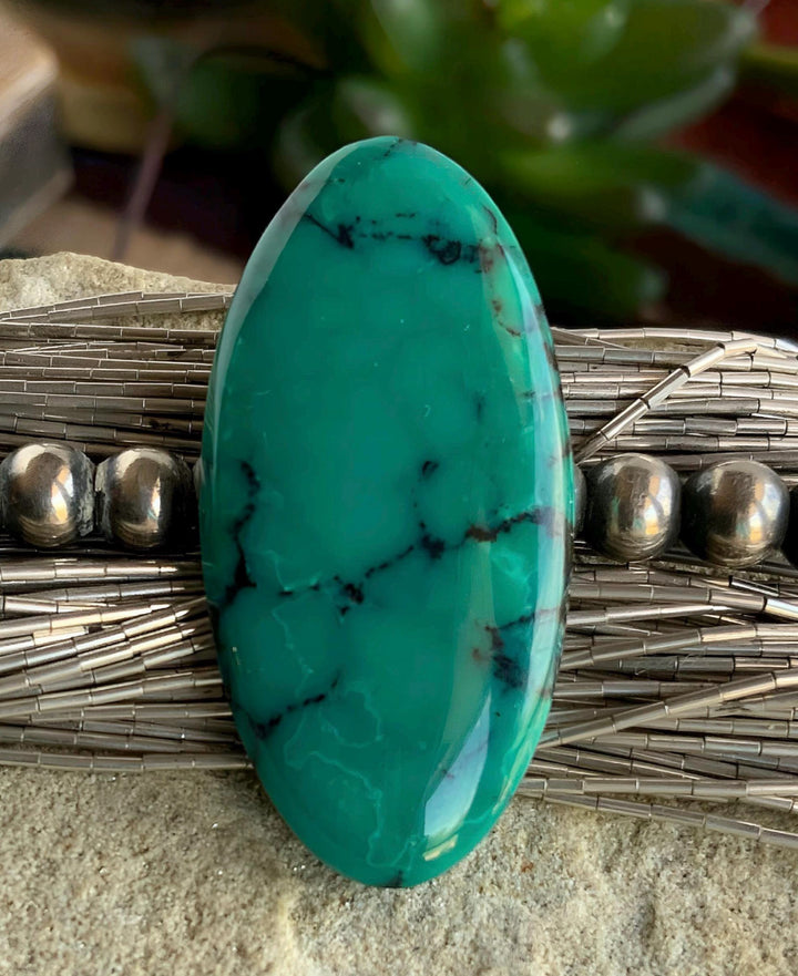 Bamboo Mountain Deep Green Oval Gemstone