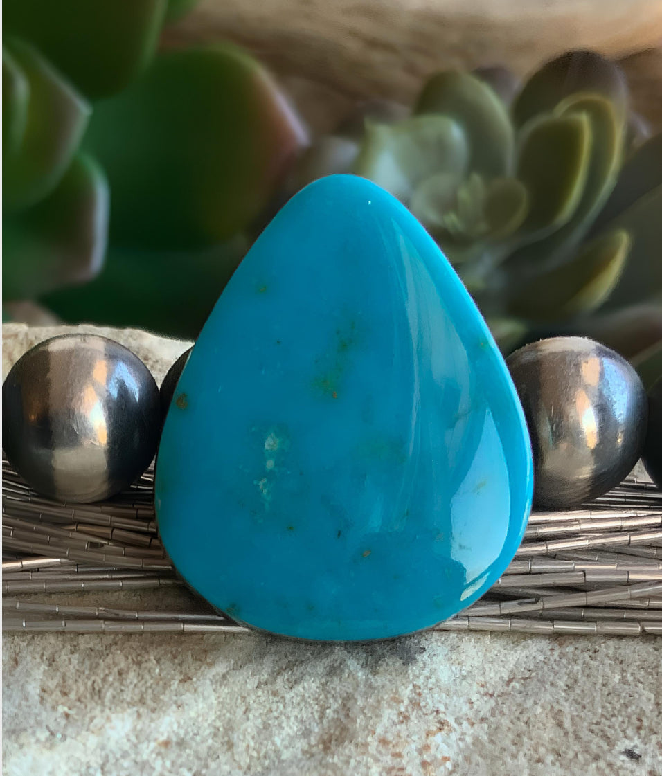 Turquoise Mountain Turquoise Teardrop Cabochon-Arizona Gemstone