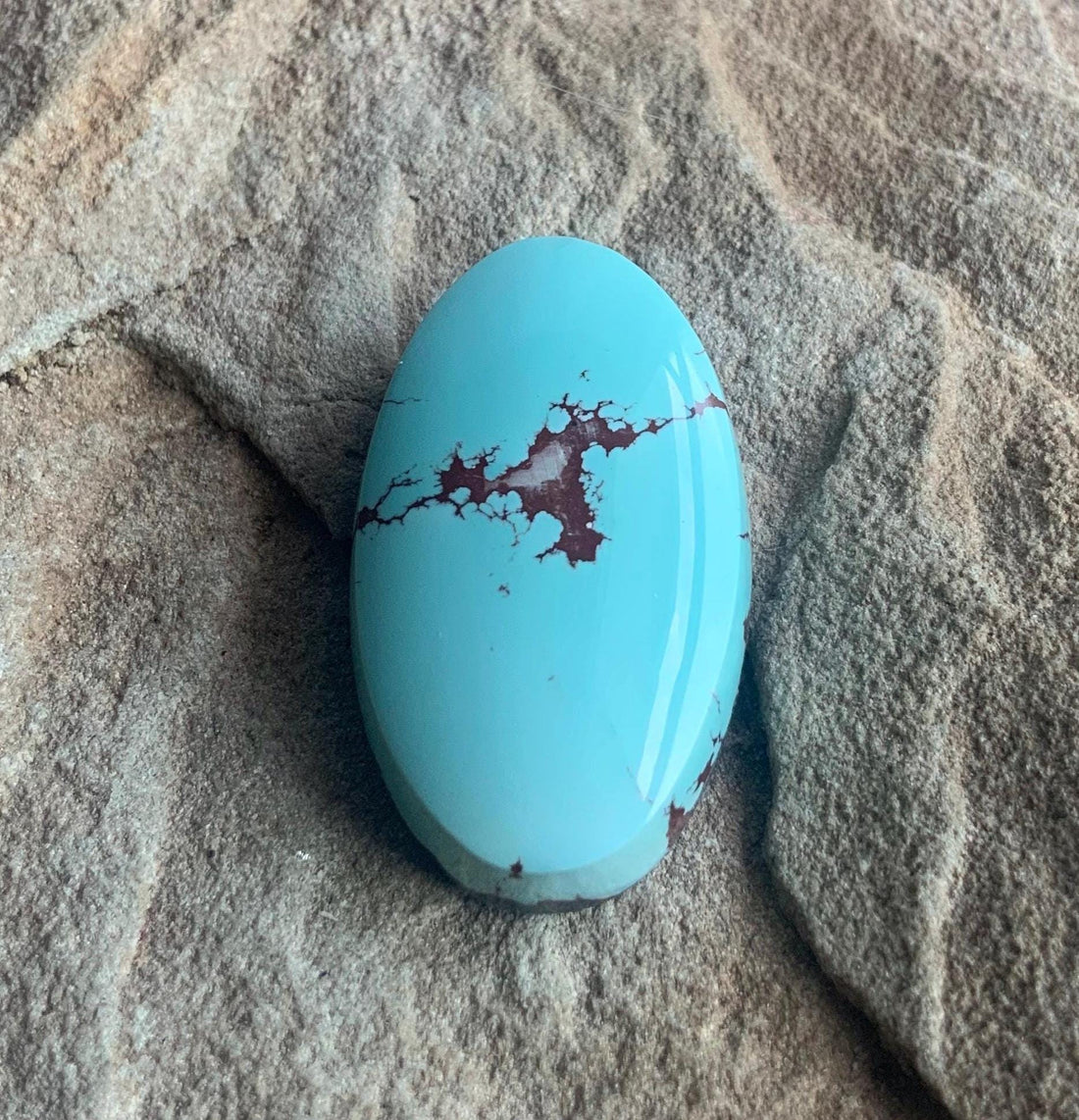 Beautiful Blue Oval Red River Turquoise Cabochon