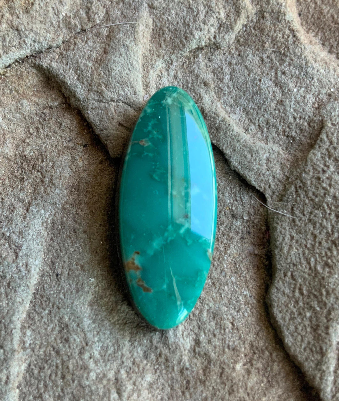 Turquoise Mountain Green Long Oval Turquoise Cabochon