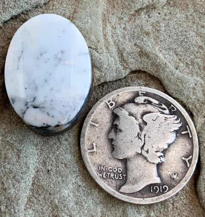 Beautiful Natural White Buffalo Oval Cabochon