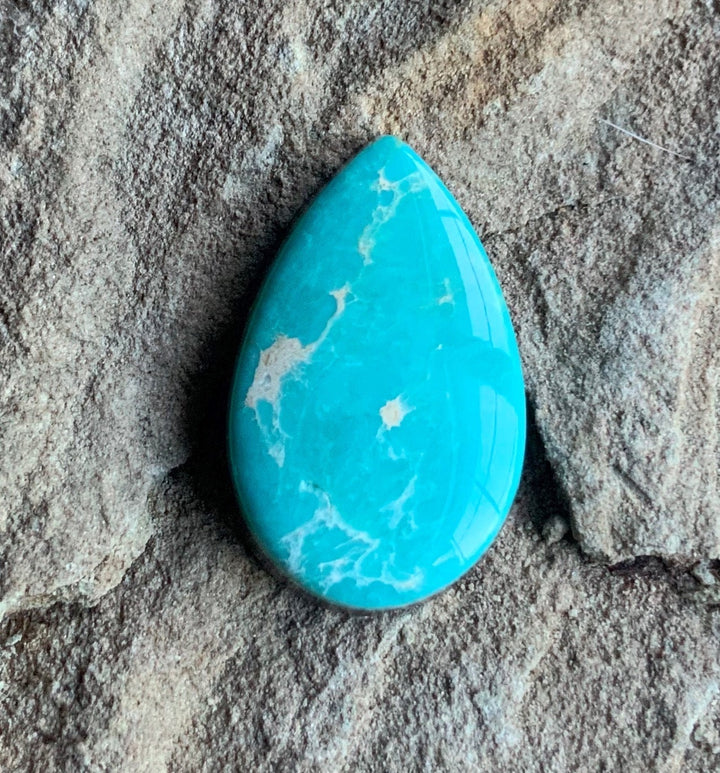Beautiful Fox Turquoise Teardrop Cabochon or Polished Stone Cab