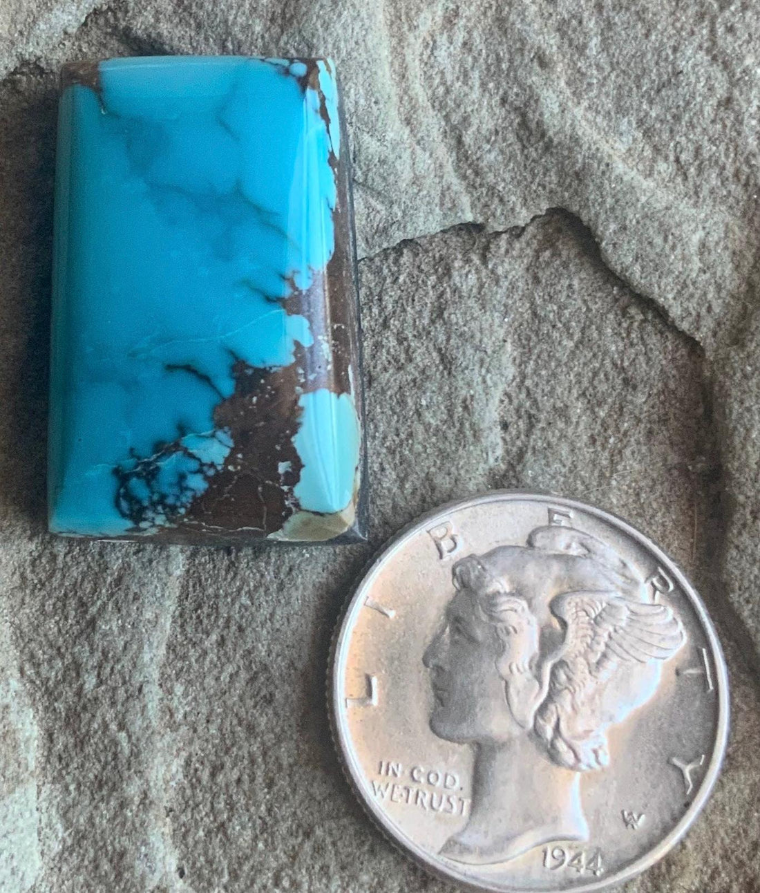 Beautiful Natural Sierra Nevada Rectangular Turquoise Cabochon