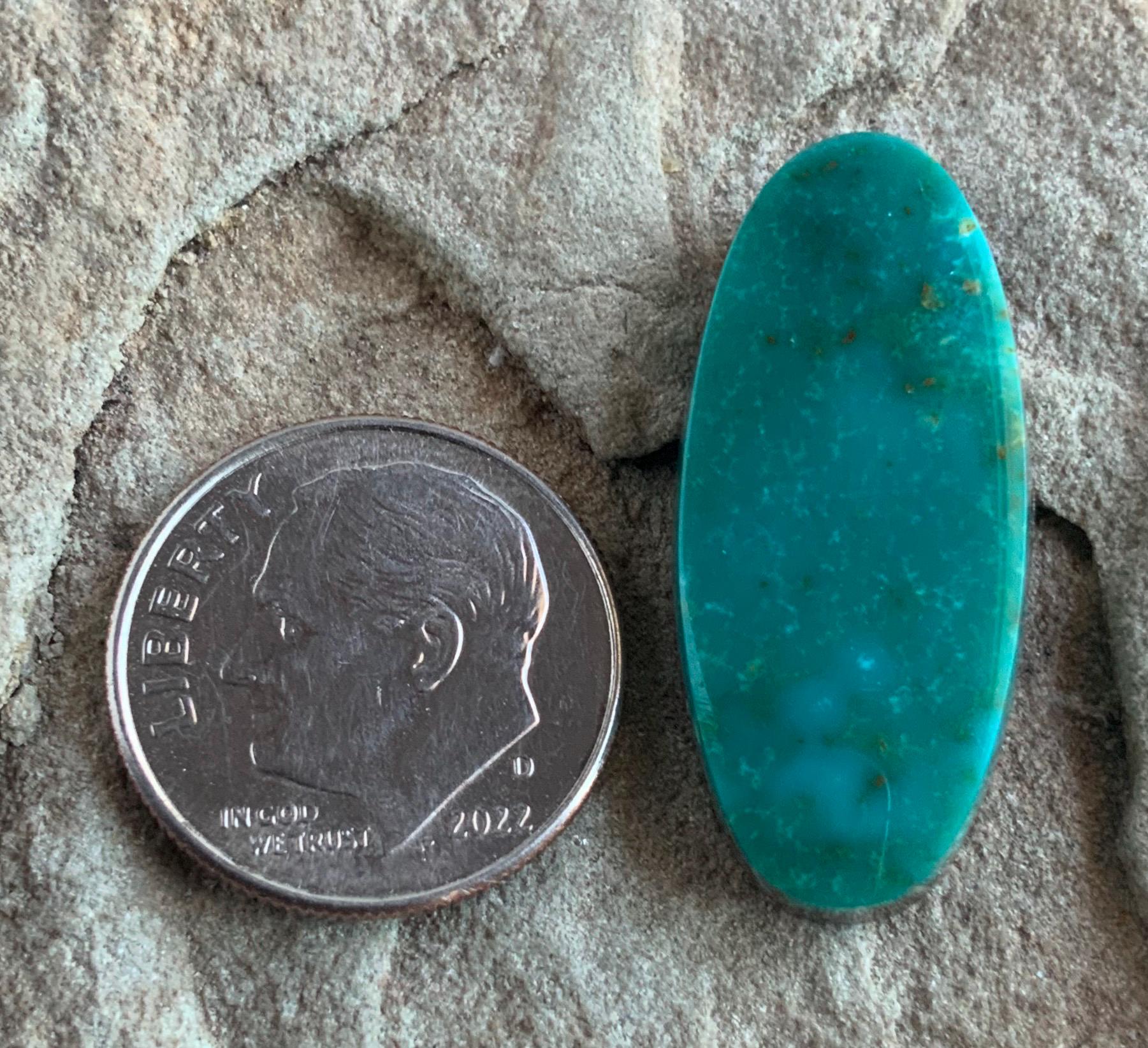 Beautiful Blue Green Royston Turquoise Oval Cabochon #R74