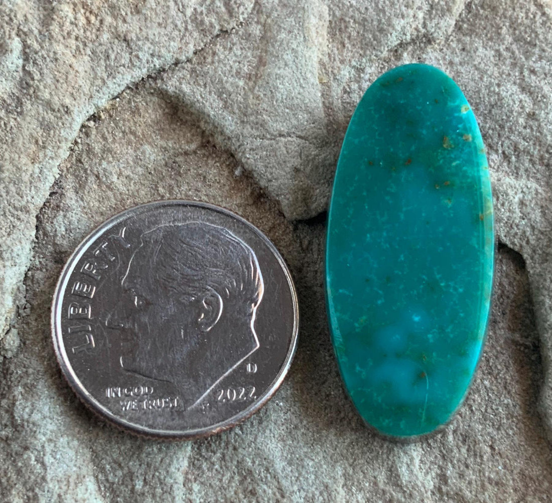 Beautiful Blue Green Royston Turquoise Oval Cabochon #R74