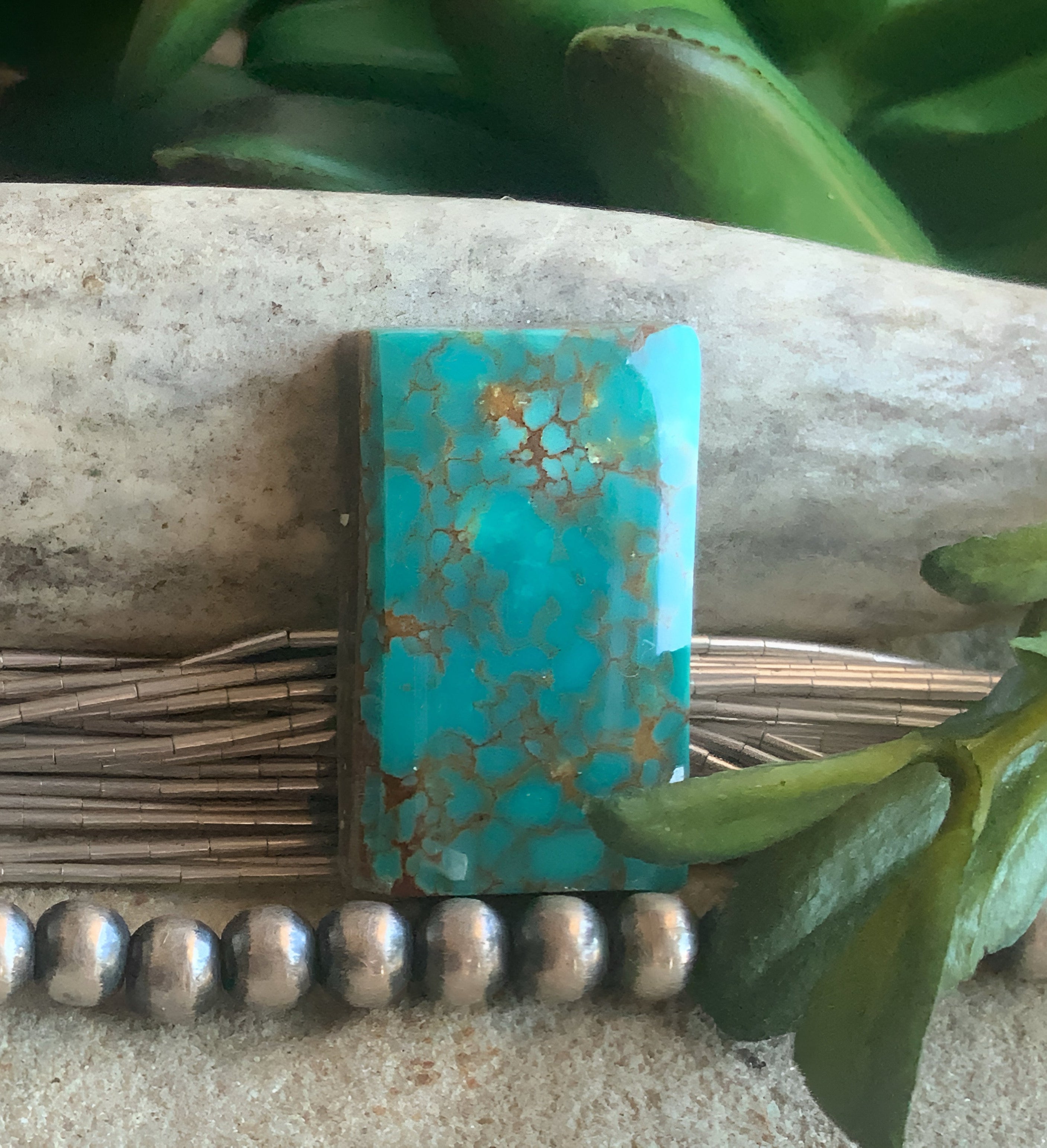 Lone Mountain Turquoise Rectangular Gemstone