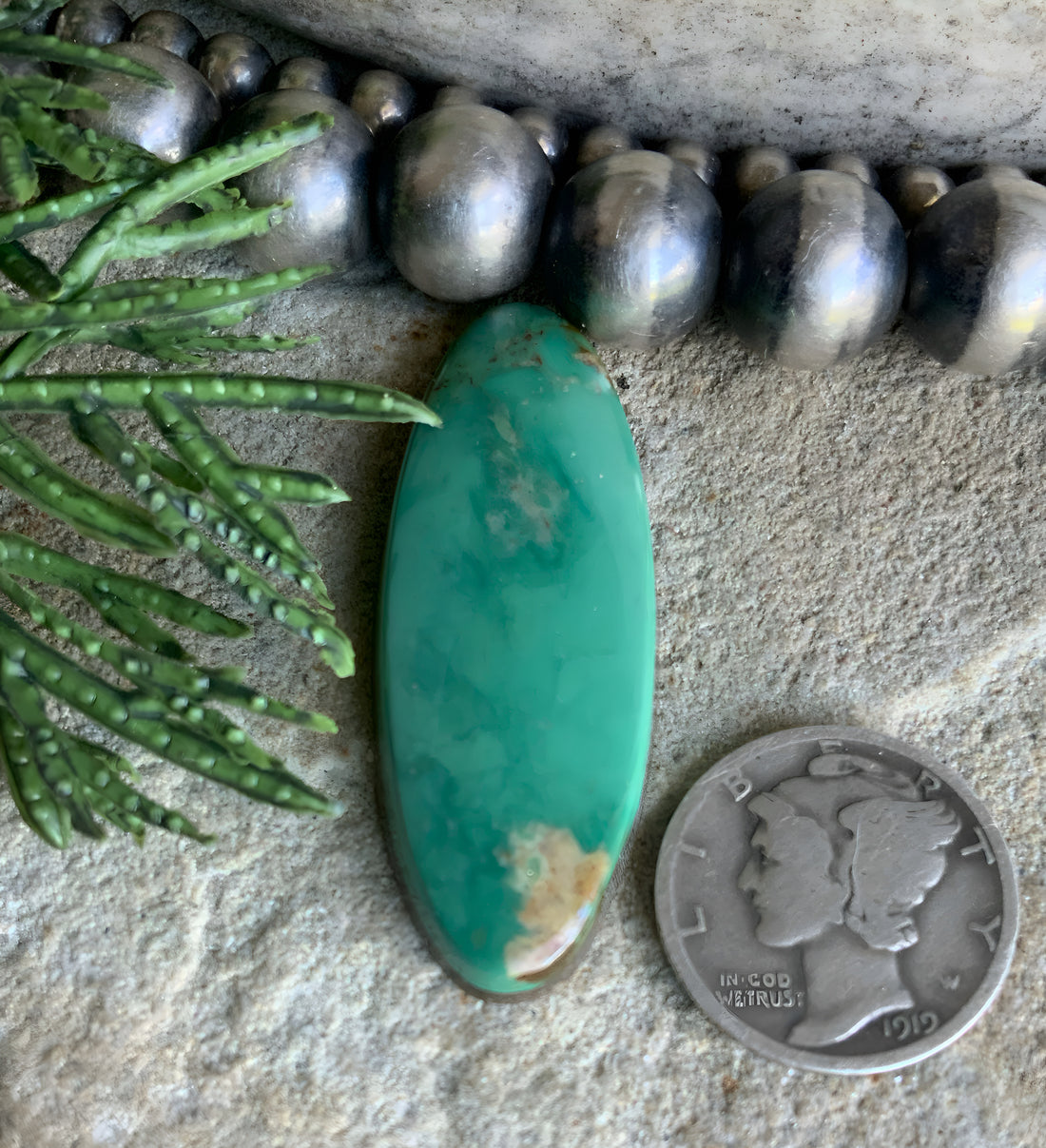 Royston Turquoise Green Long Oval Cabochon