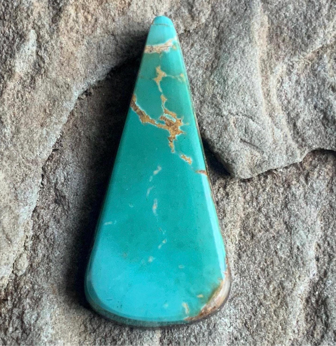 Royston Turquoise Green Elongated Triangle Cabochon #R76