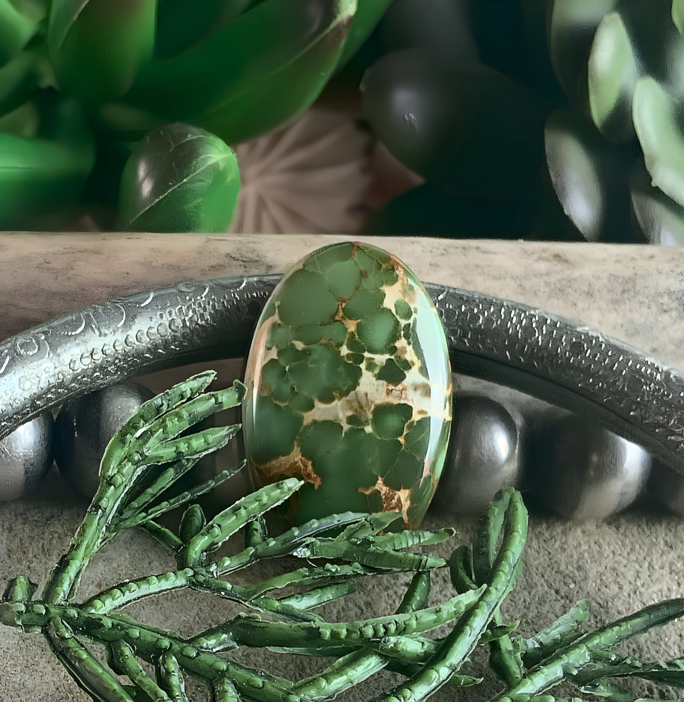Natural Royston Turquoise Green Oval Cabochon