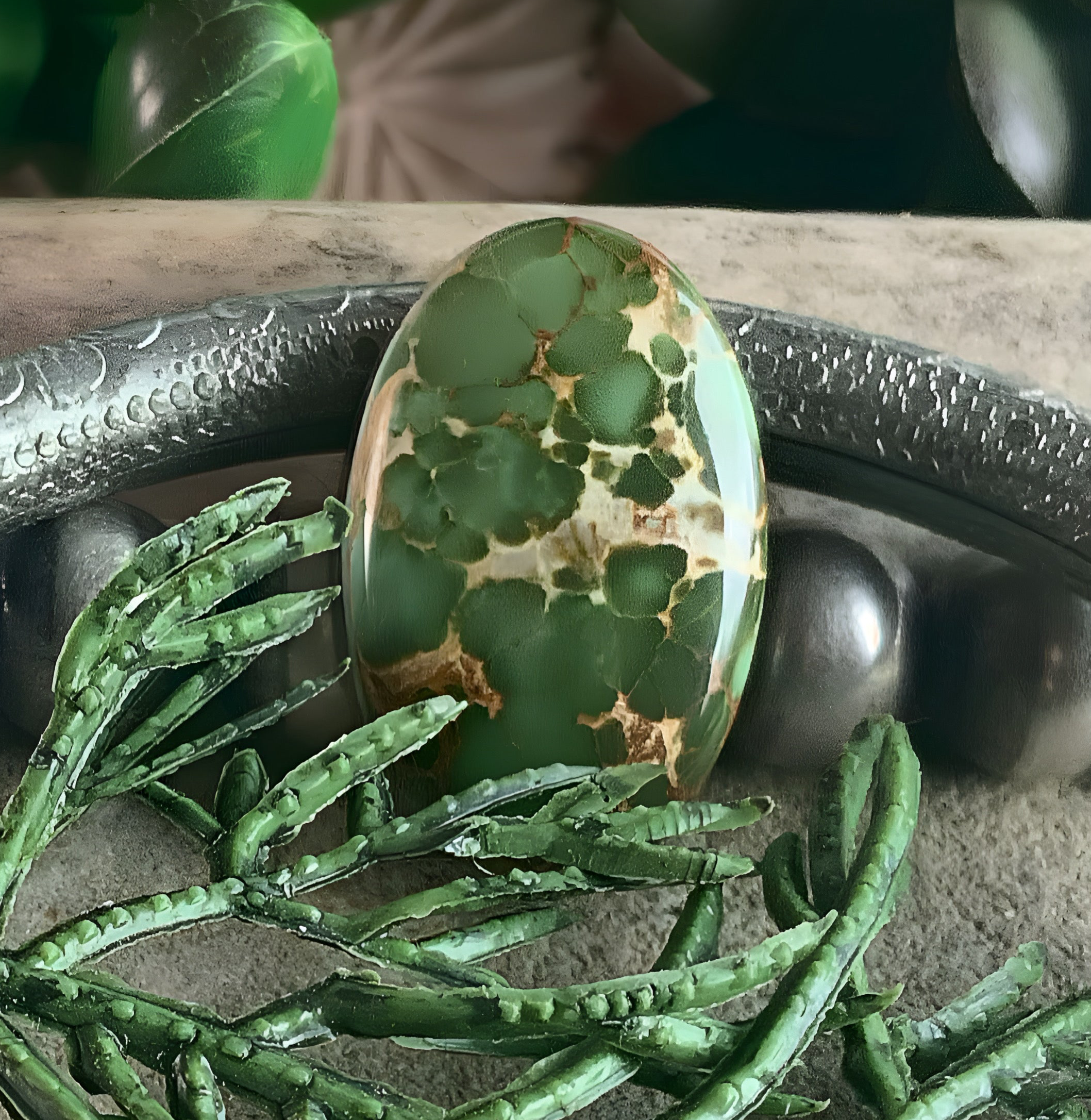 Natural Royston Turquoise Green Oval Cabochon