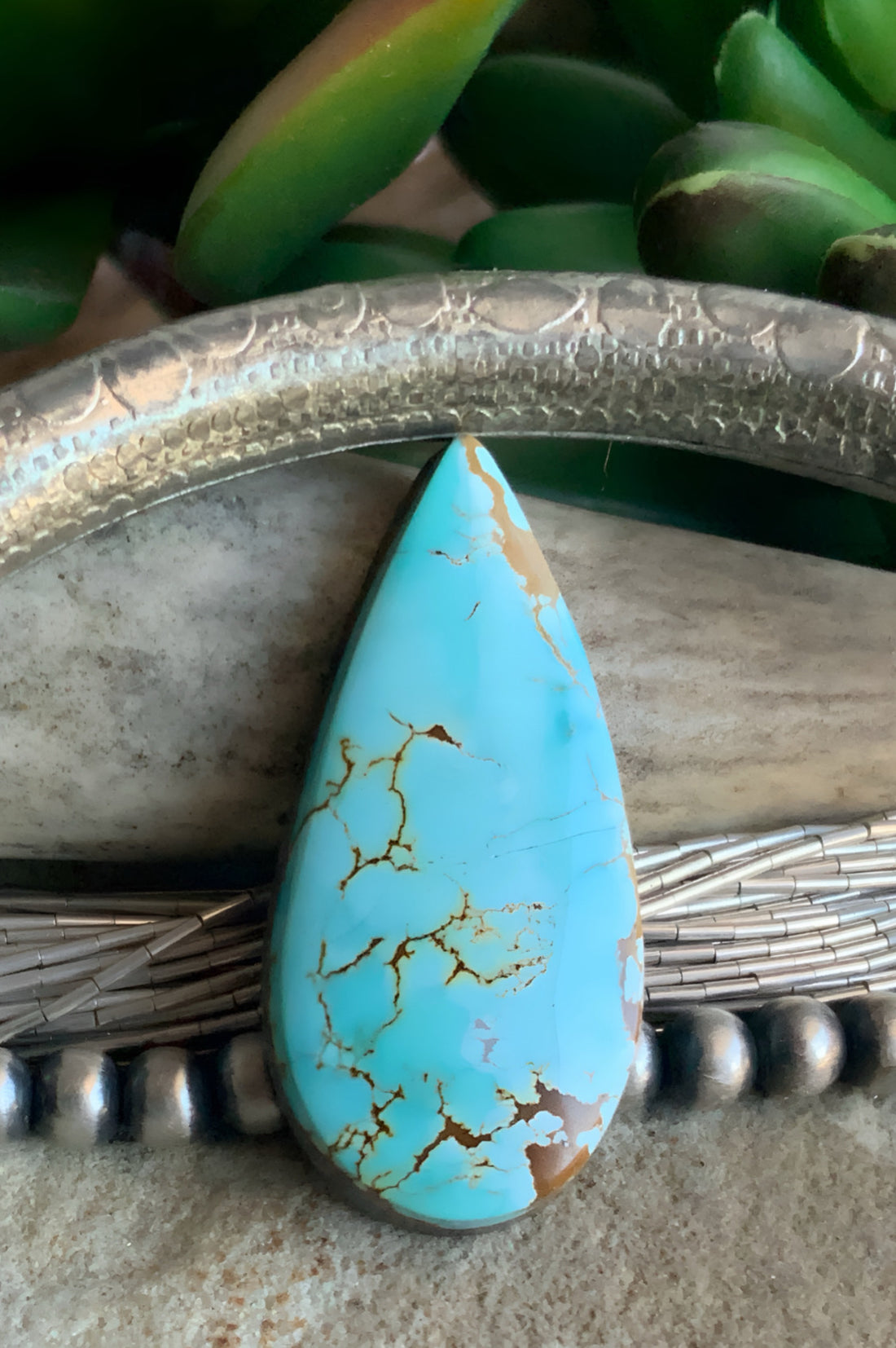 Natural Sierra Nevada Turquoise Teardrop-Nevada Gemstone