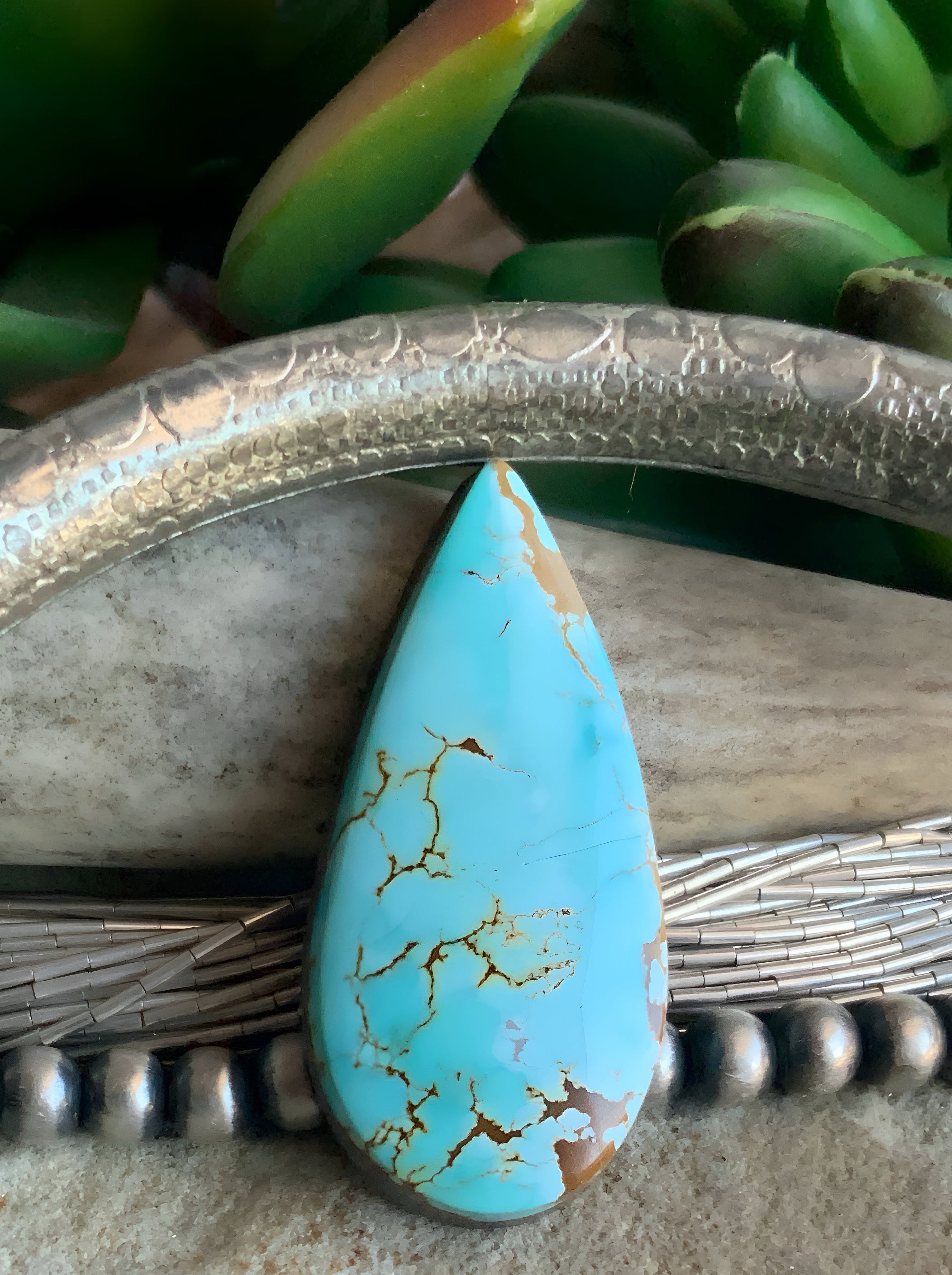 Natural Sierra Nevada Turquoise Teardrop-Nevada Gemstone