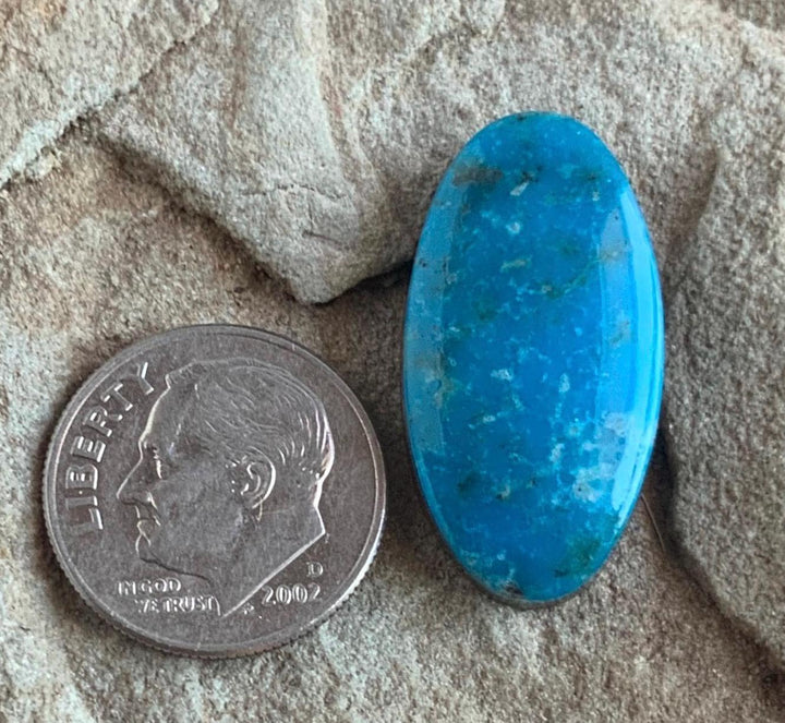 Ithaca Peak Turquoise Oval Cabochon With Quartz Inclusions