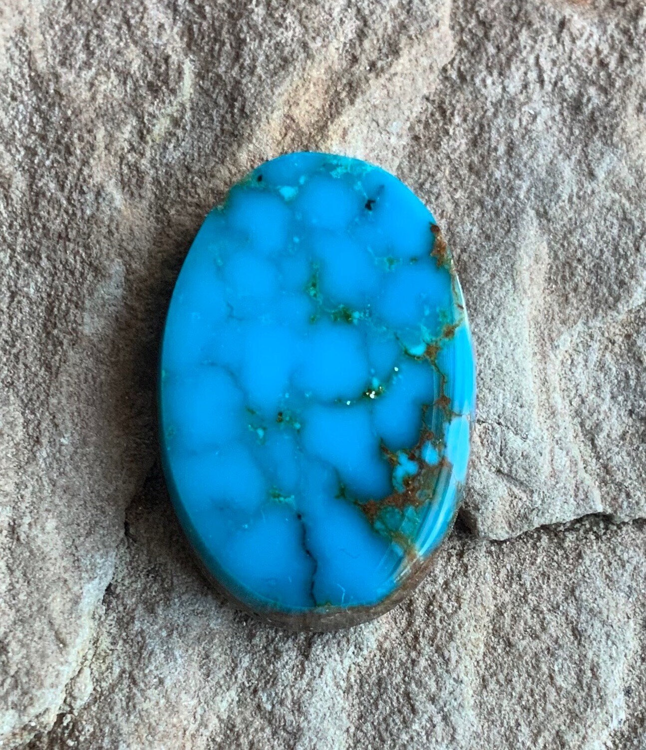 Turquoise Mountain Turquoise Oval Cabochon-Arizona Gemstone #TM11