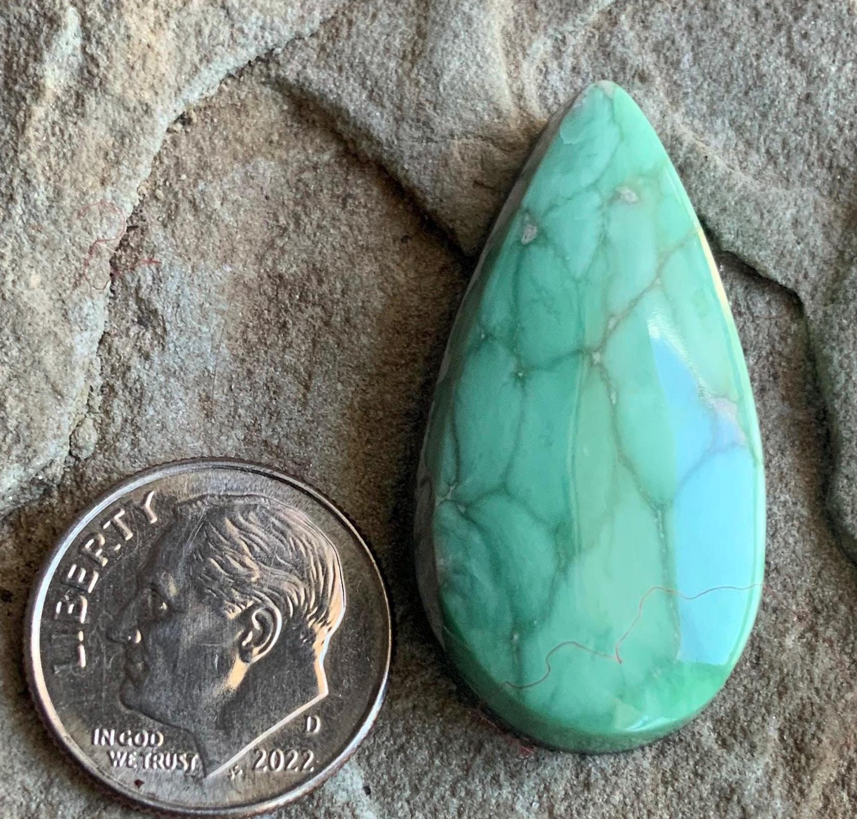 Natural Broken Arrow Variscite Teardrop Cabochon