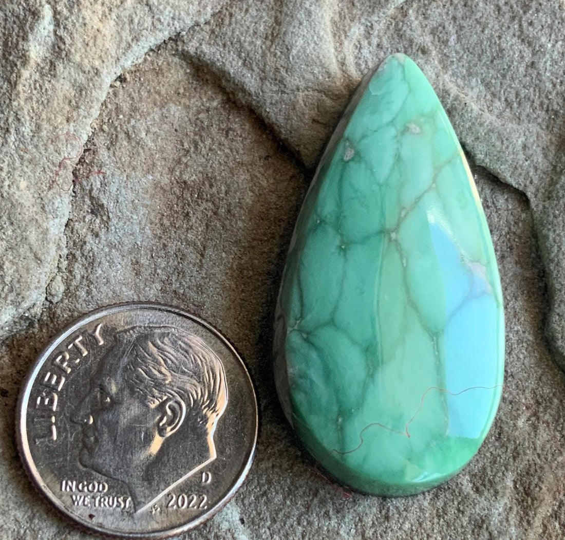 Natural Broken Arrow Variscite Teardrop Cabochon
