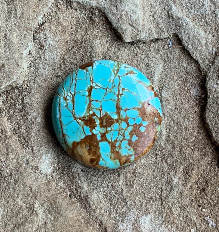 Beautiful Blue Number 8 Turquoise Round Cabochon