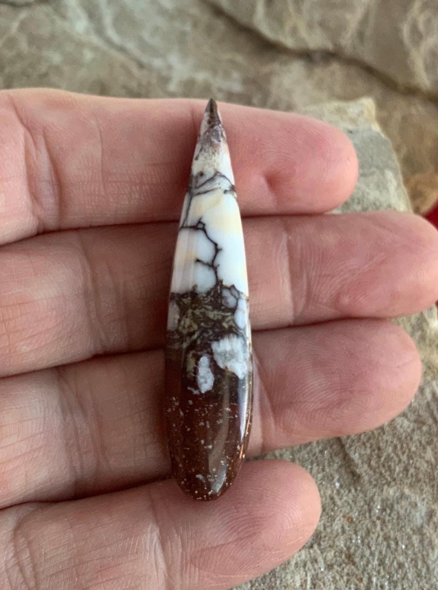 Incredible Wild Horse Magnesite Talon Cabochon
