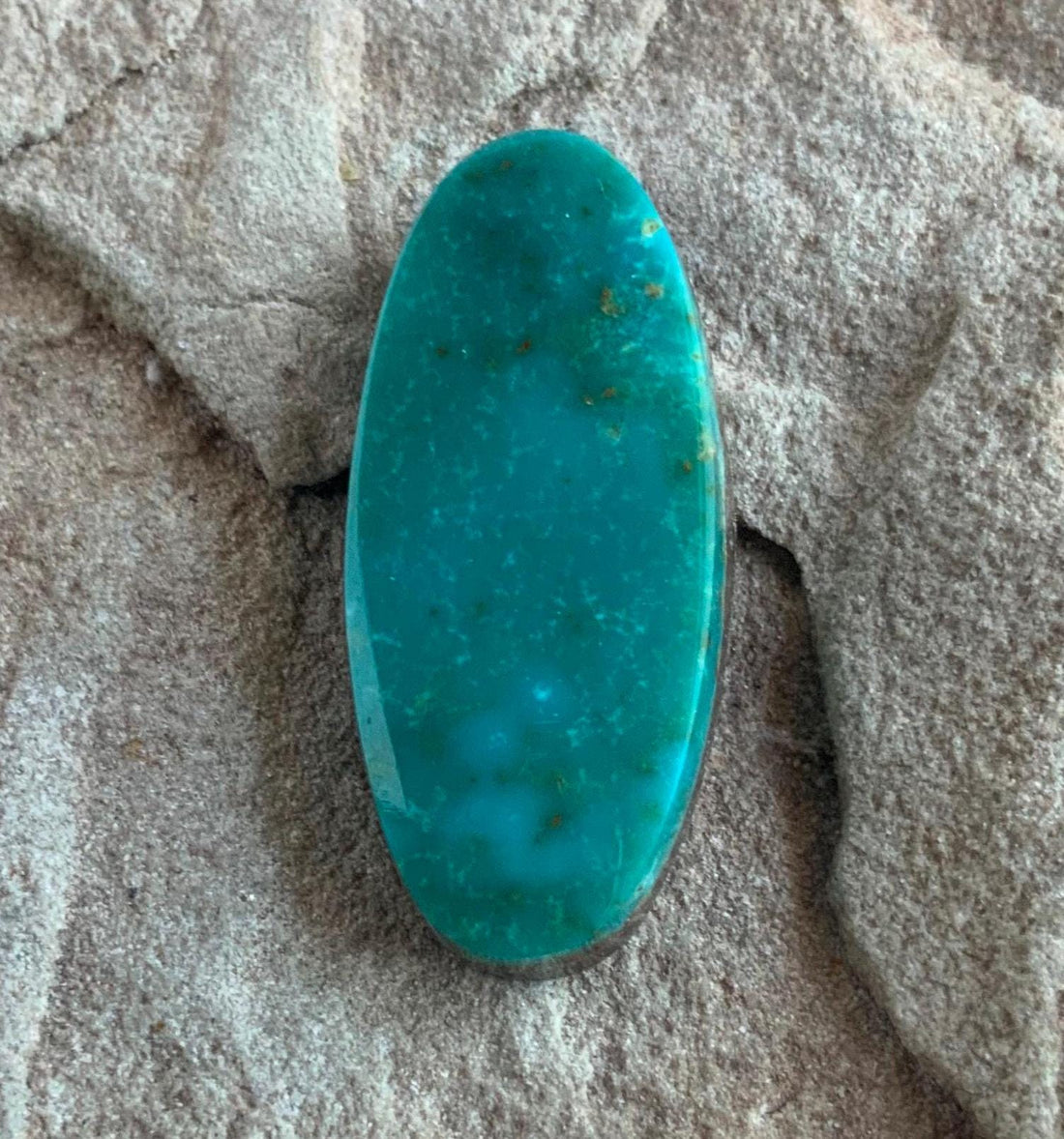 Beautiful Blue Green Royston Turquoise Oval Cabochon #R74