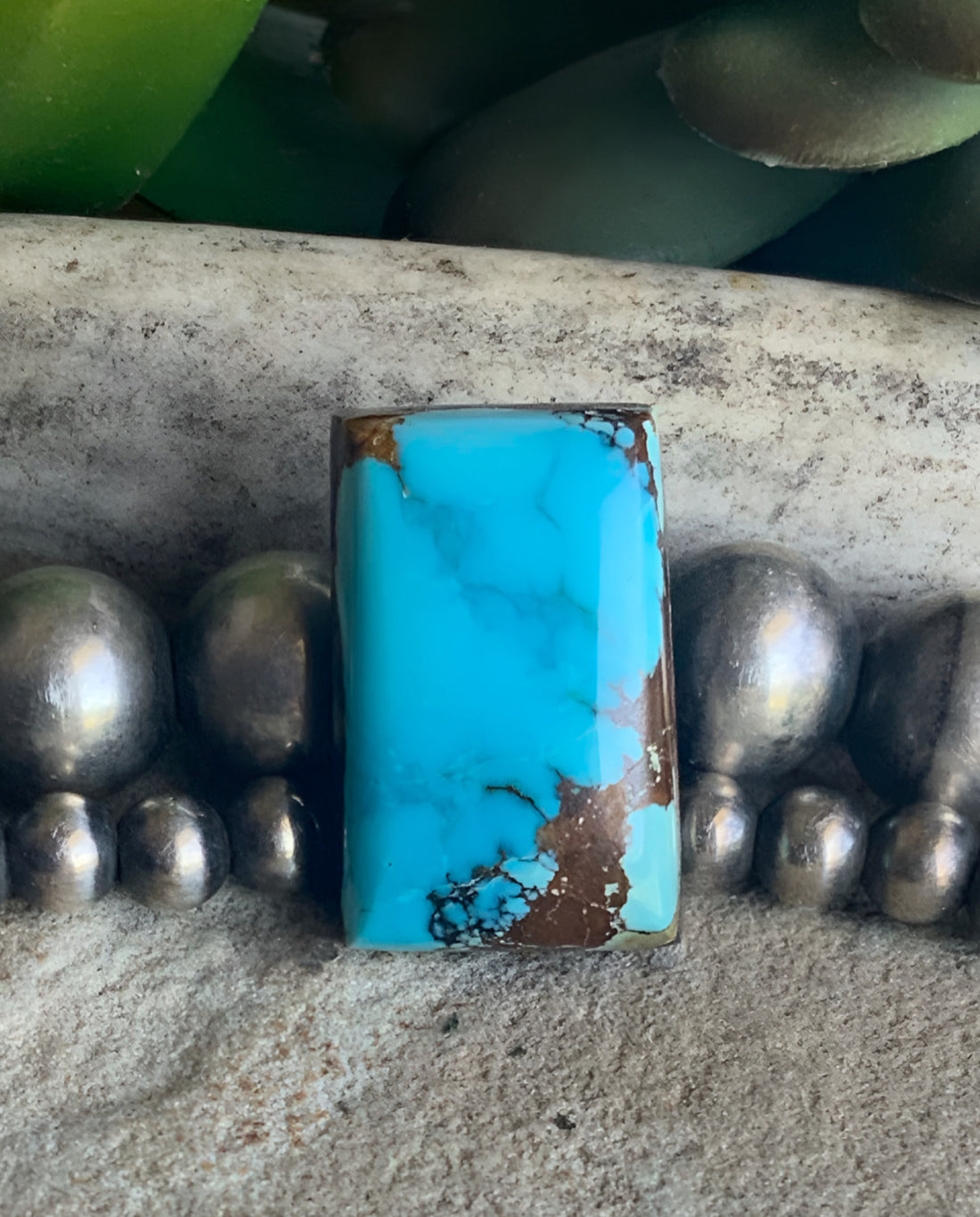 Natural Sierra Nevada Turquoise Rectangular Cabochon