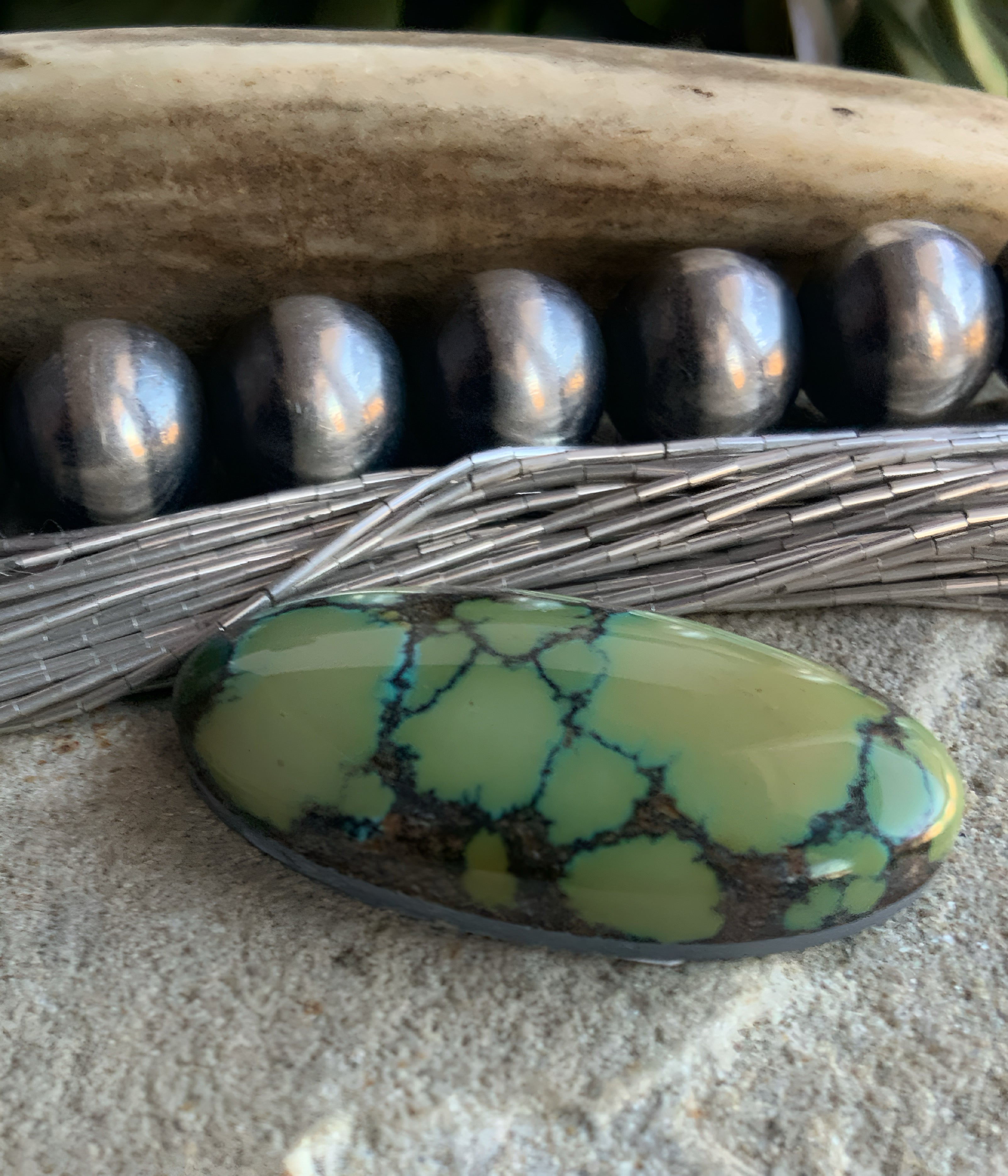 Bamboo Mountain Turquoise Oval Cabochon