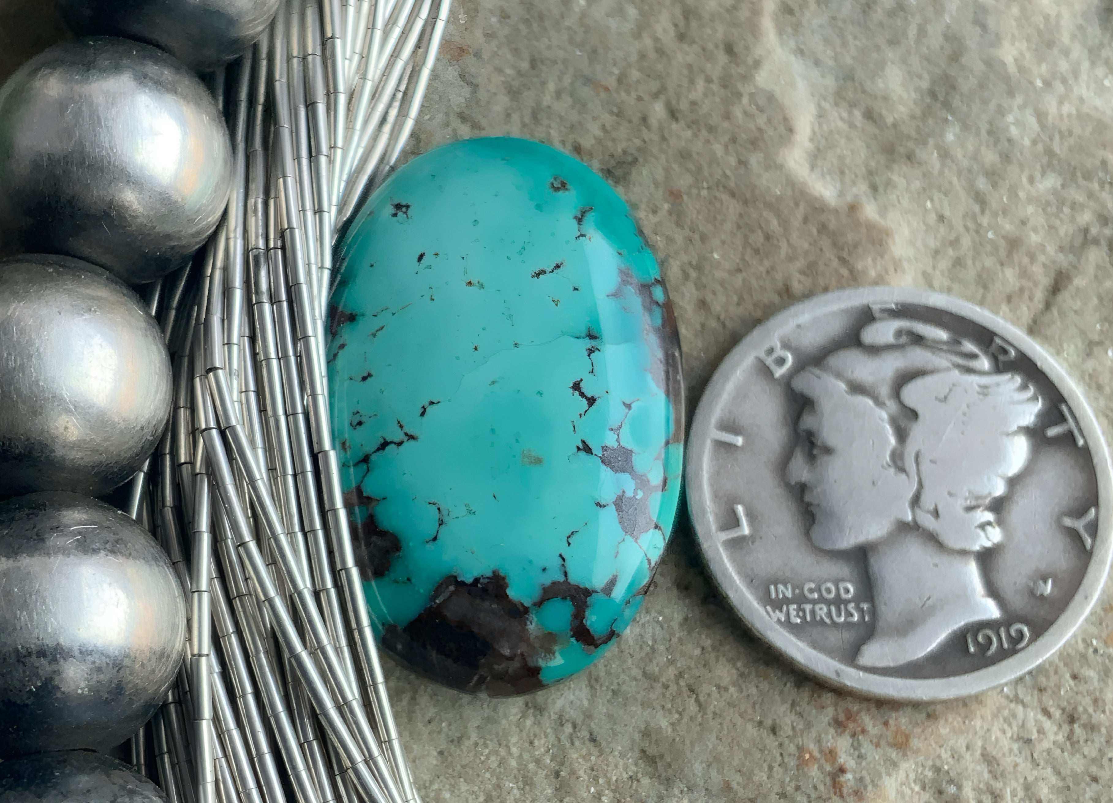 Bamboo Mountain Turquoise Oval Gemstone